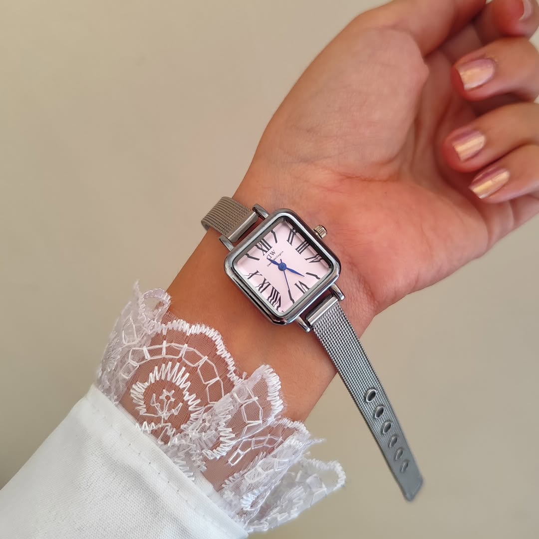 ساعت مچی زنانه بند حصیری/استیل
